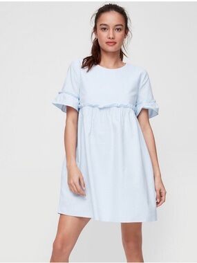 Sunday Best- Tybee Light Blue Ruffle Sleeve Babydoll Dress- Size M- 100% Cotton